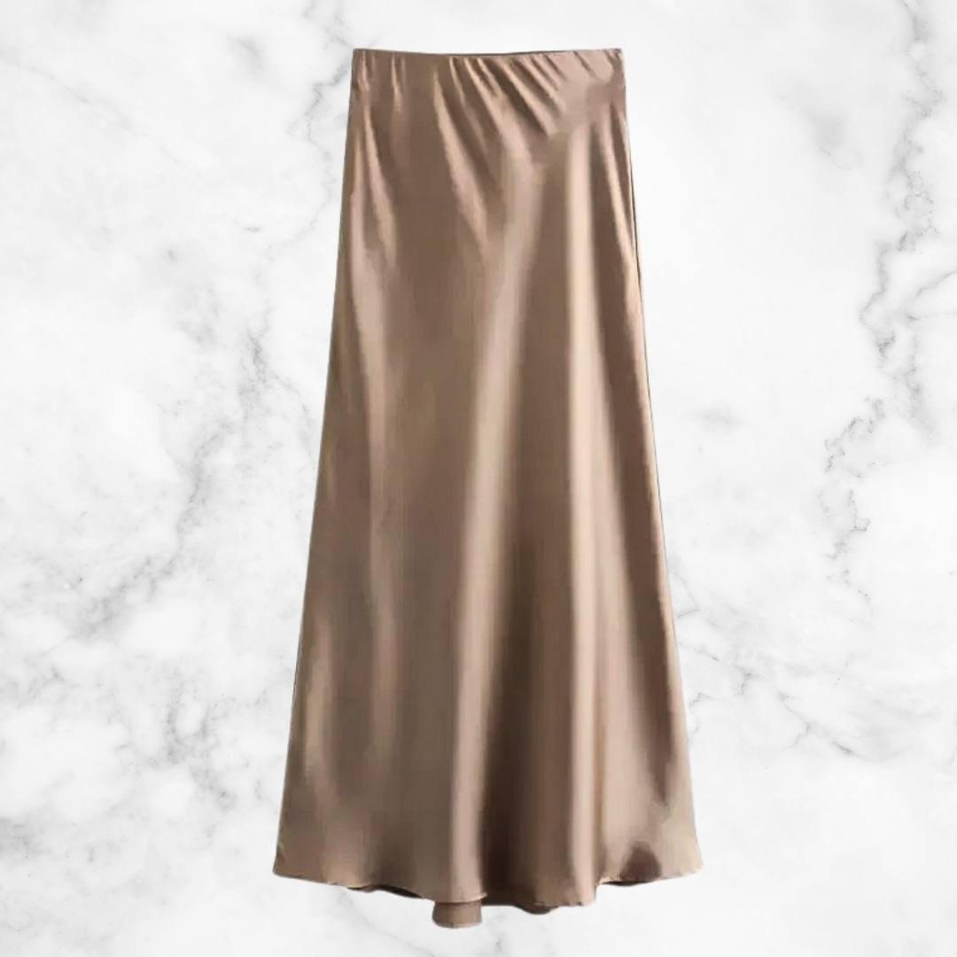 Rosie™ • High-Waisted Satin Maxi Skirt