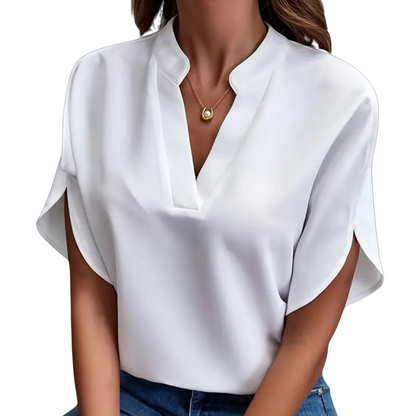 Emily™ • Lightweight Blouse with V-Neck and Sleeves