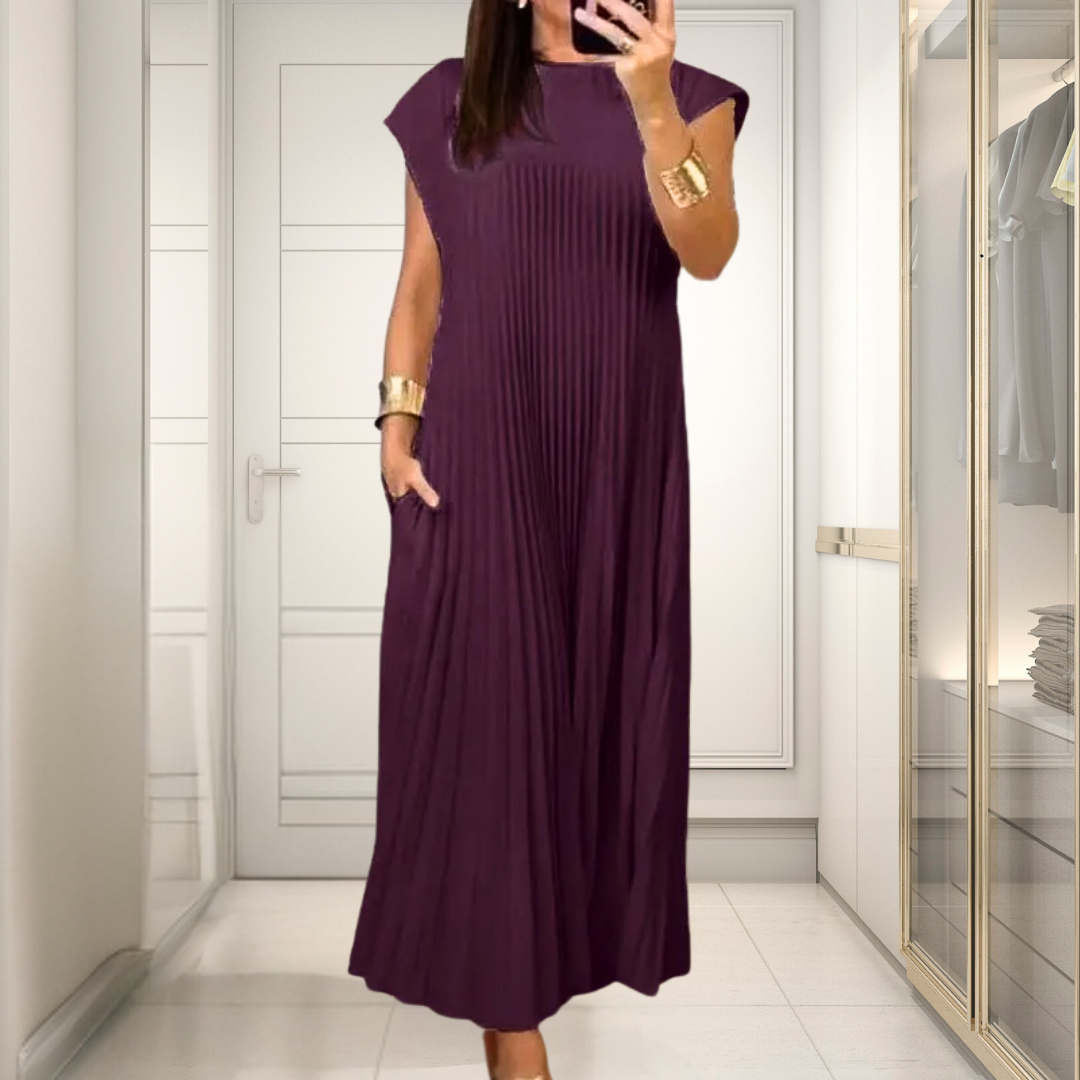 Paige™ • Elegant Pleated Maxi Dress