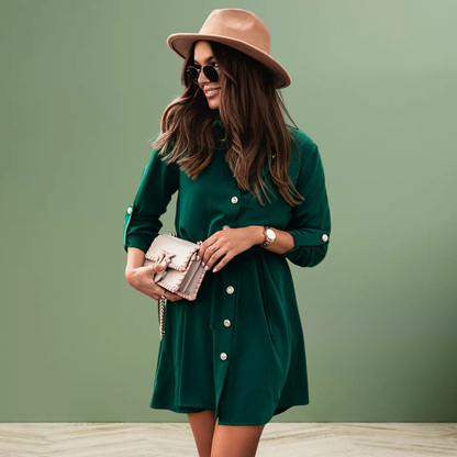 Bethany™ • Mini Shirt Dress with Belt