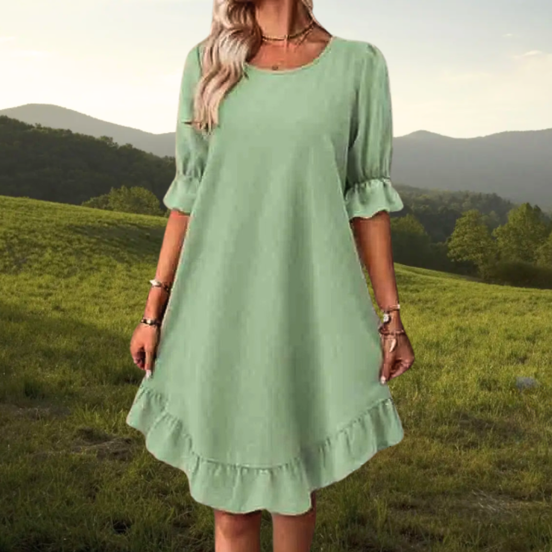 Dianne™ • Mini ruffle dress with puff sleeves