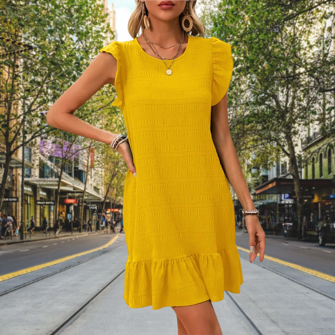 Libby™ • Fresh mini dress with ruffled sleeves