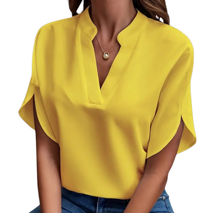 Emily™ • Lightweight Blouse with V-Neck and Sleeves