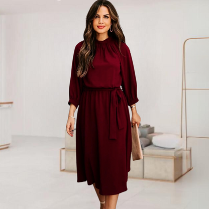 Sally™ • Romantic Midi Dress with Waist Bow