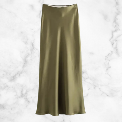 Rosie™ • High-Waisted Satin Maxi Skirt