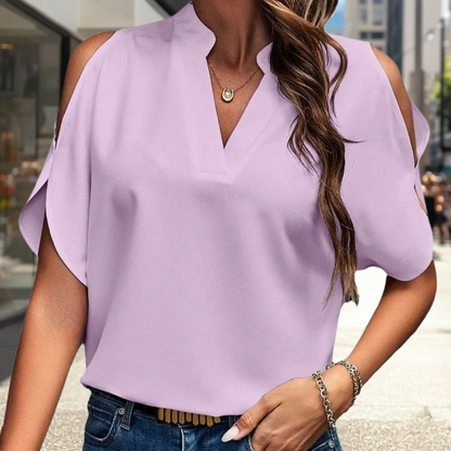 Esther™ • Cold-shoulder V-neck top