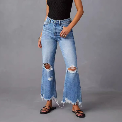 Melinda™ • 70s-Inspired Wide-Leg Denim Jeans