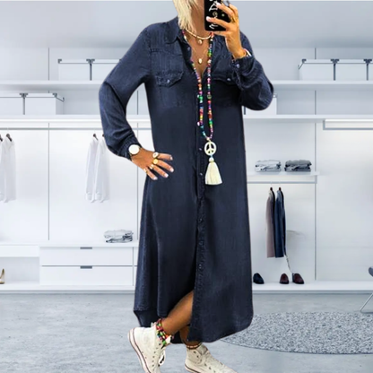 Joanne™ • Women's Denim Maxi Shirt Dress