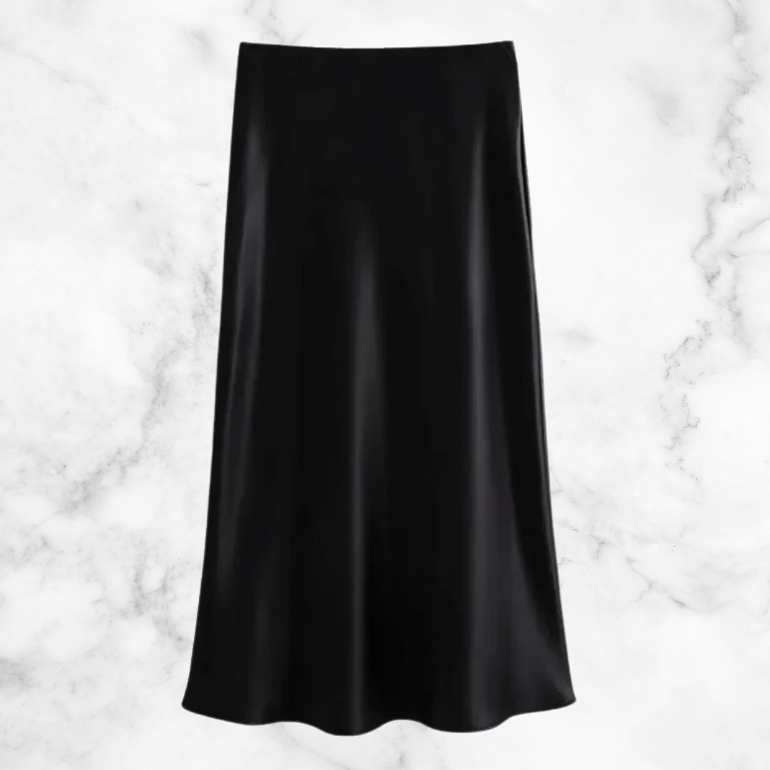 Rosie™ • High-Waisted Satin Maxi Skirt