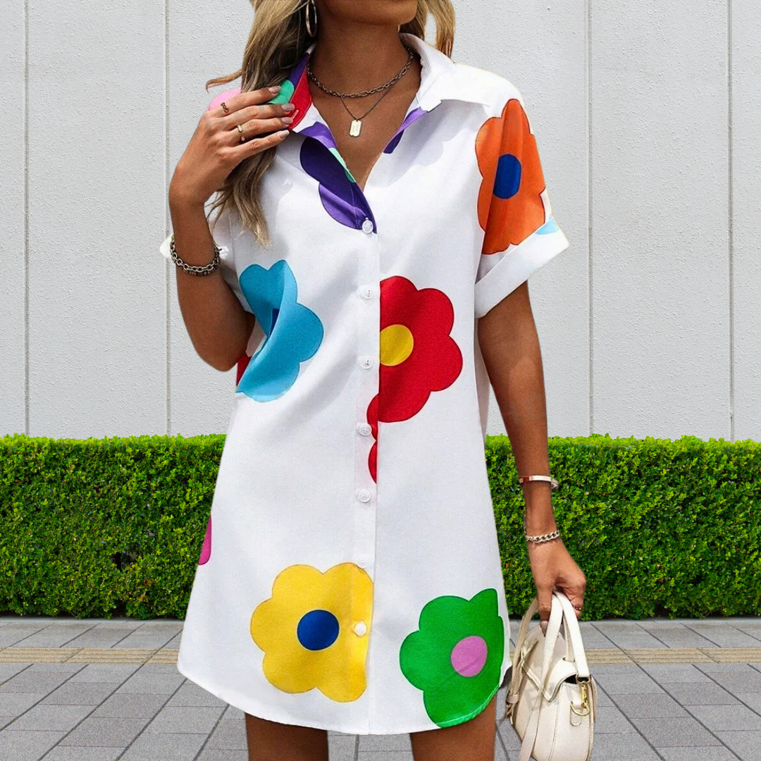 Claire™ • Shirt dress with colorful prints