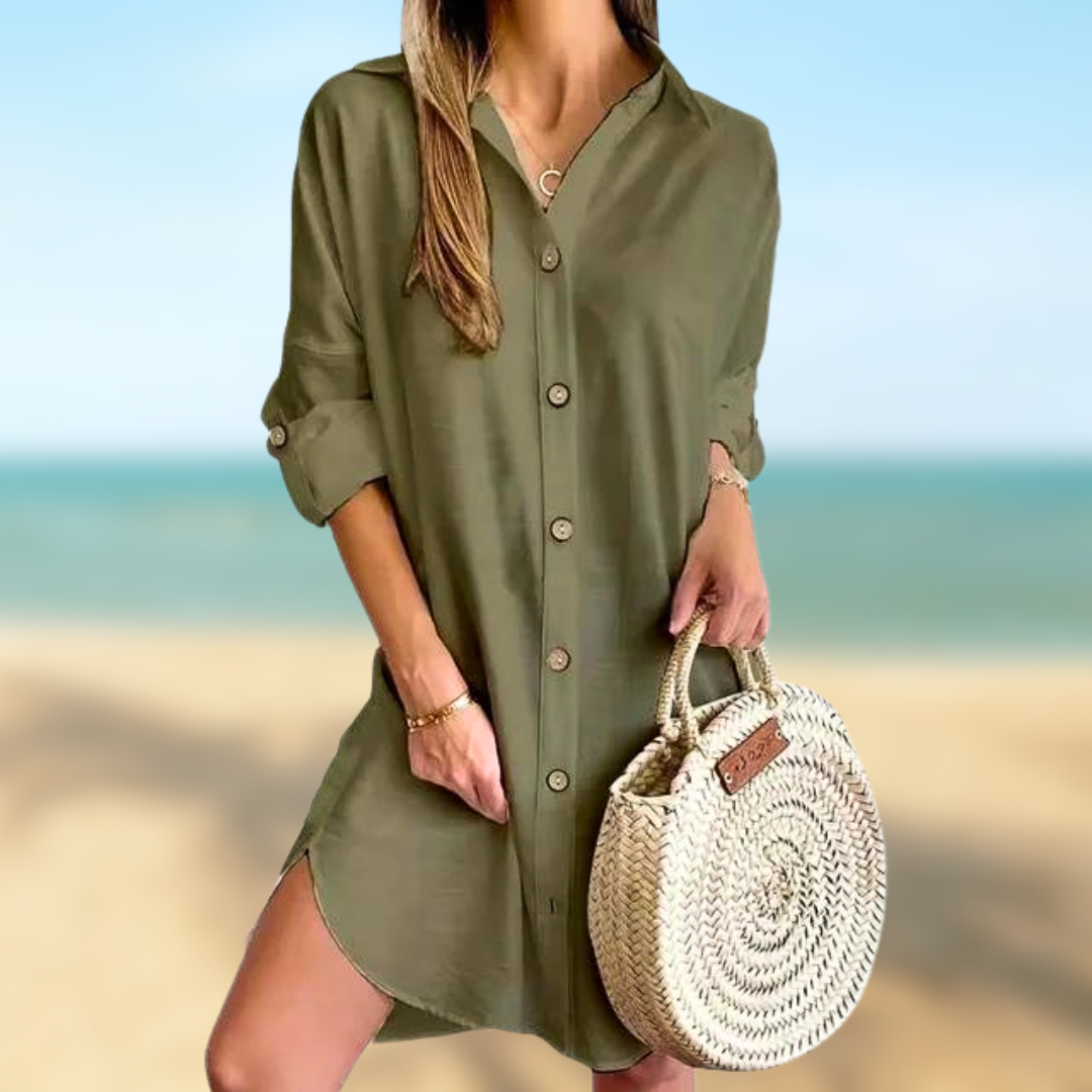 Elaine™ • Women's Casual Shirt Dress