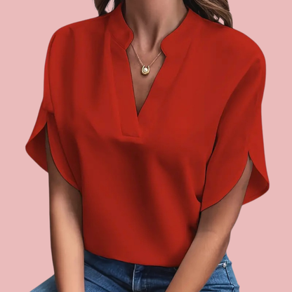 Emily™ • Lightweight Blouse with V-Neck and Sleeves