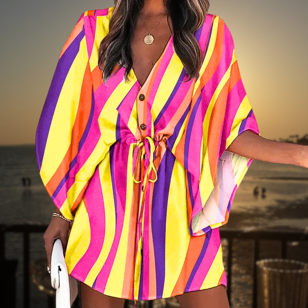 Carolyn™ • Women's Dress with Wide Sleeves: Colorful Style