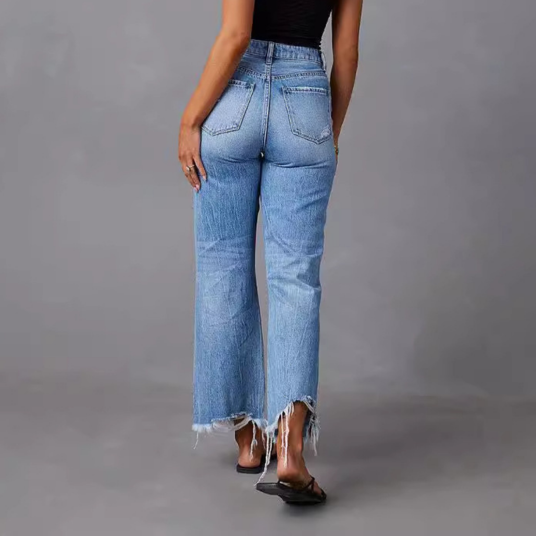 Melinda™ • 70s-Inspired Wide-Leg Denim Jeans