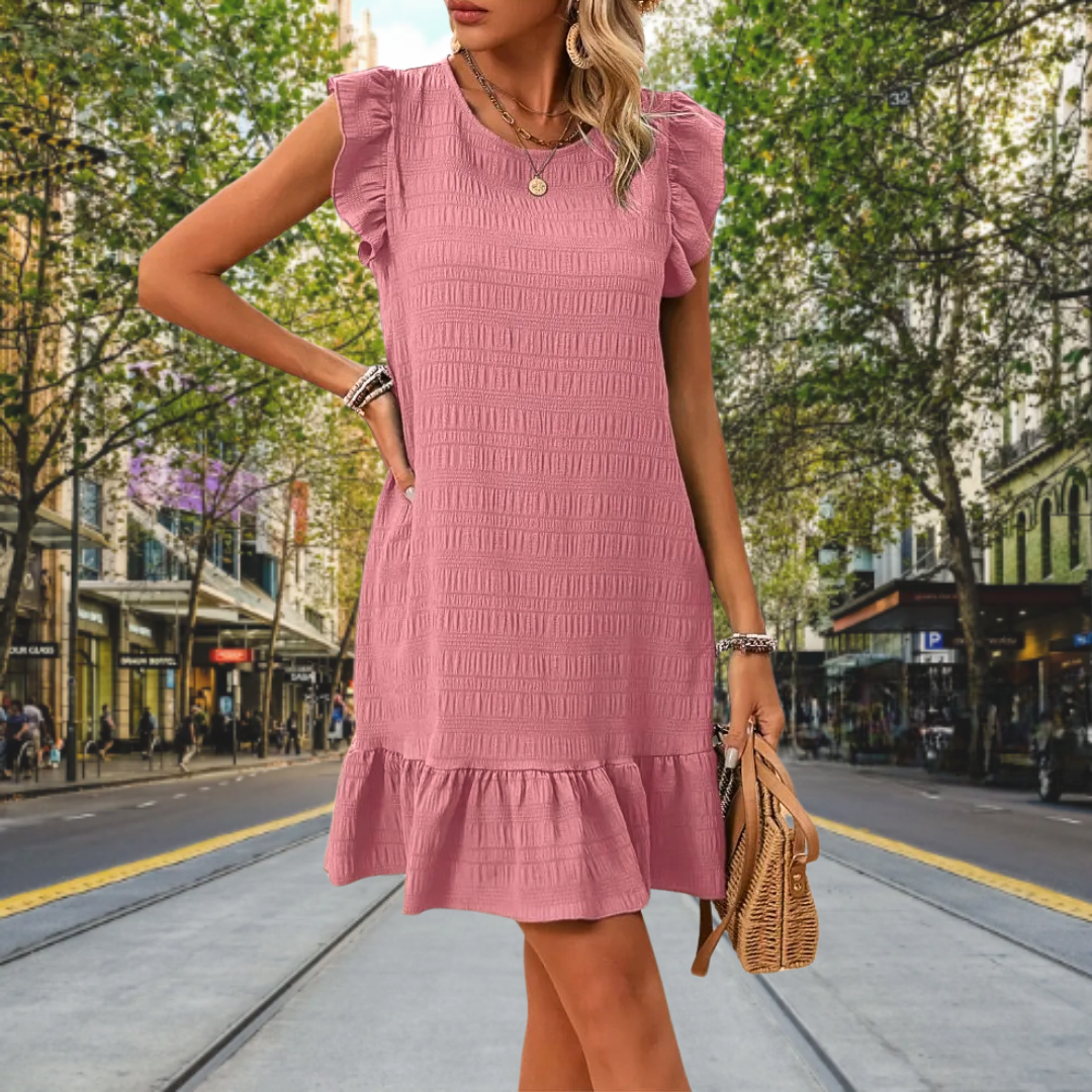 Libby™ • Fresh mini dress with ruffled sleeves