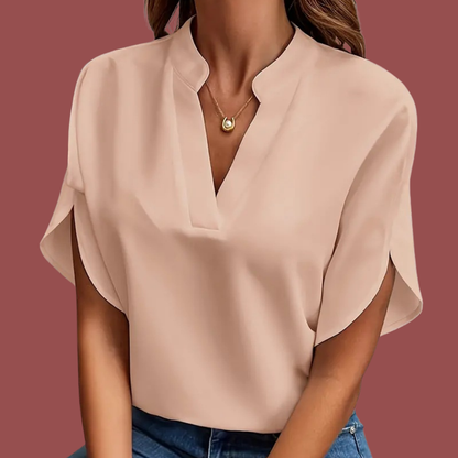 Emily™ • Lightweight Blouse with V-Neck and Sleeves