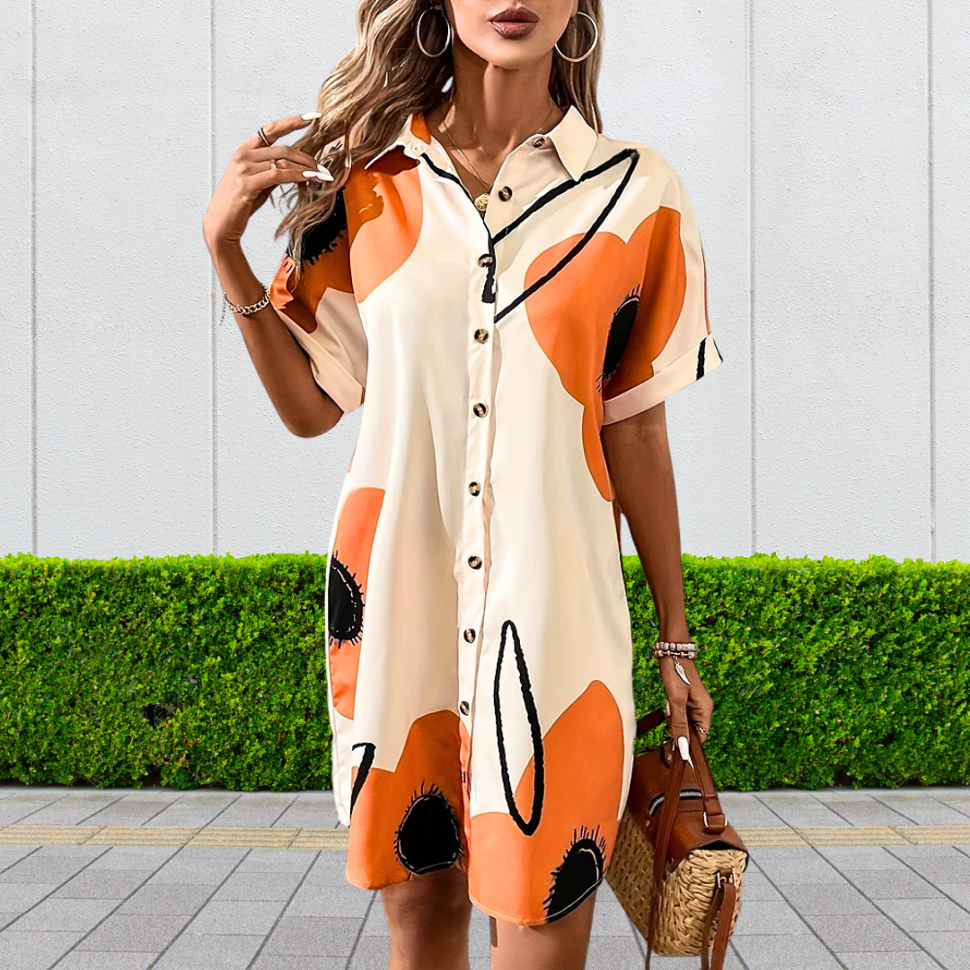 Claire™ • Shirt dress with colorful prints