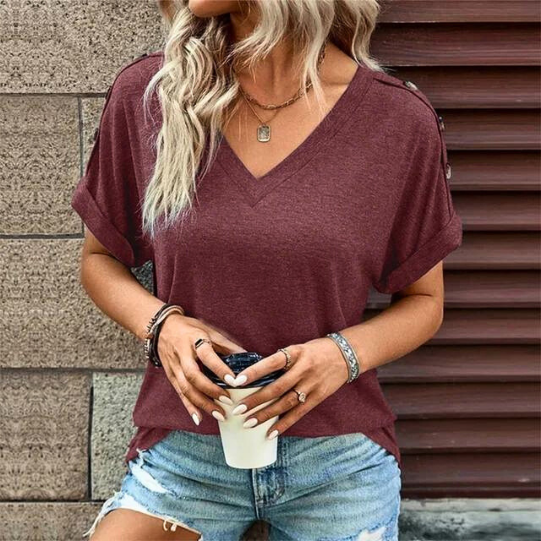 Suzanne™ • Short-sleeve V-neck T-shirt