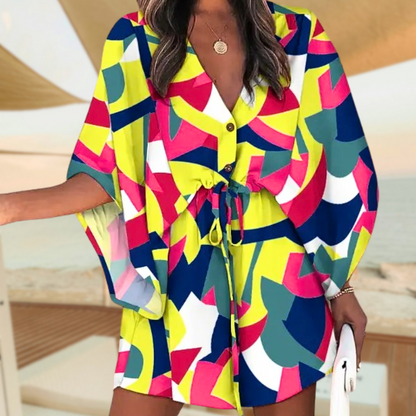 Carolyn™ • Women's Dress with Wide Sleeves: Colorful Style